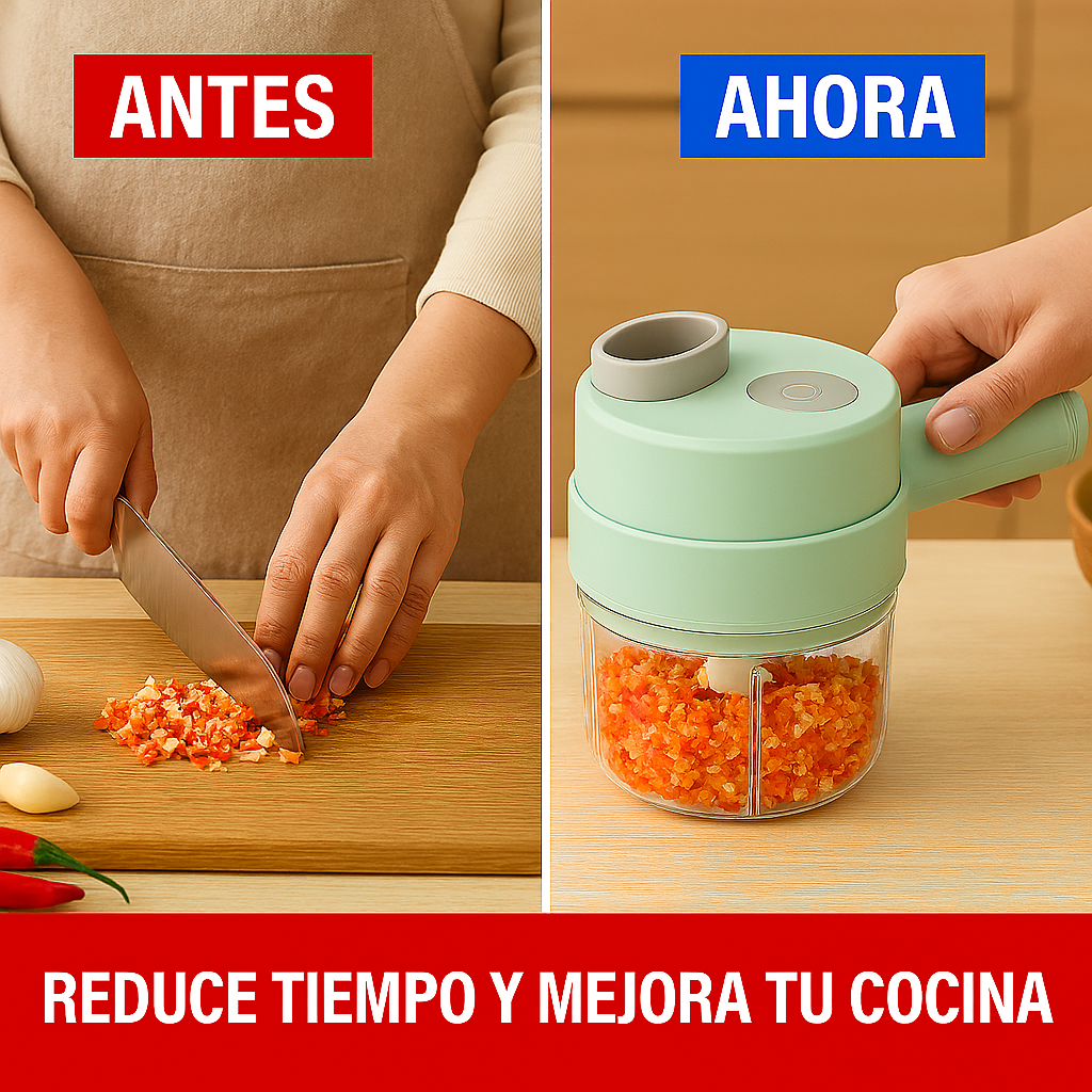 Cortador Eléctrico de Verduras Portátil Cocina Rápida y Sin Esfuerzo®