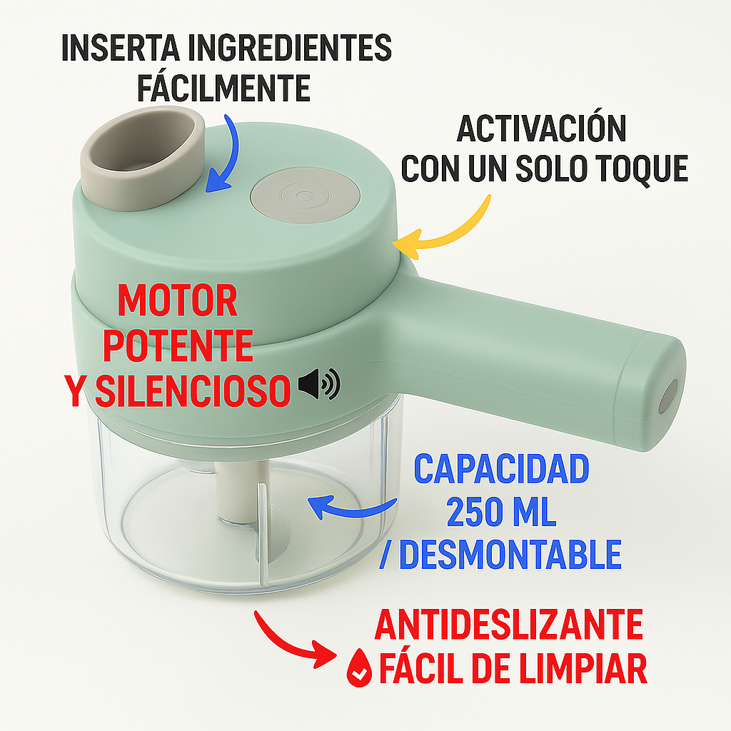 Cortador Eléctrico de Verduras Portátil Cocina Rápida y Sin Esfuerzo®