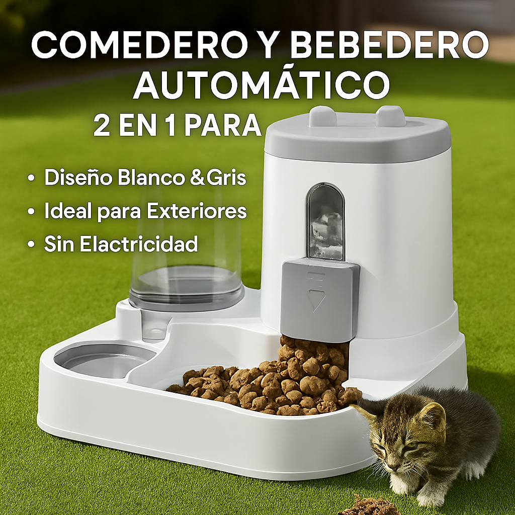 Comedero y Bebedero Automático 2 en 1 para Mascotas®