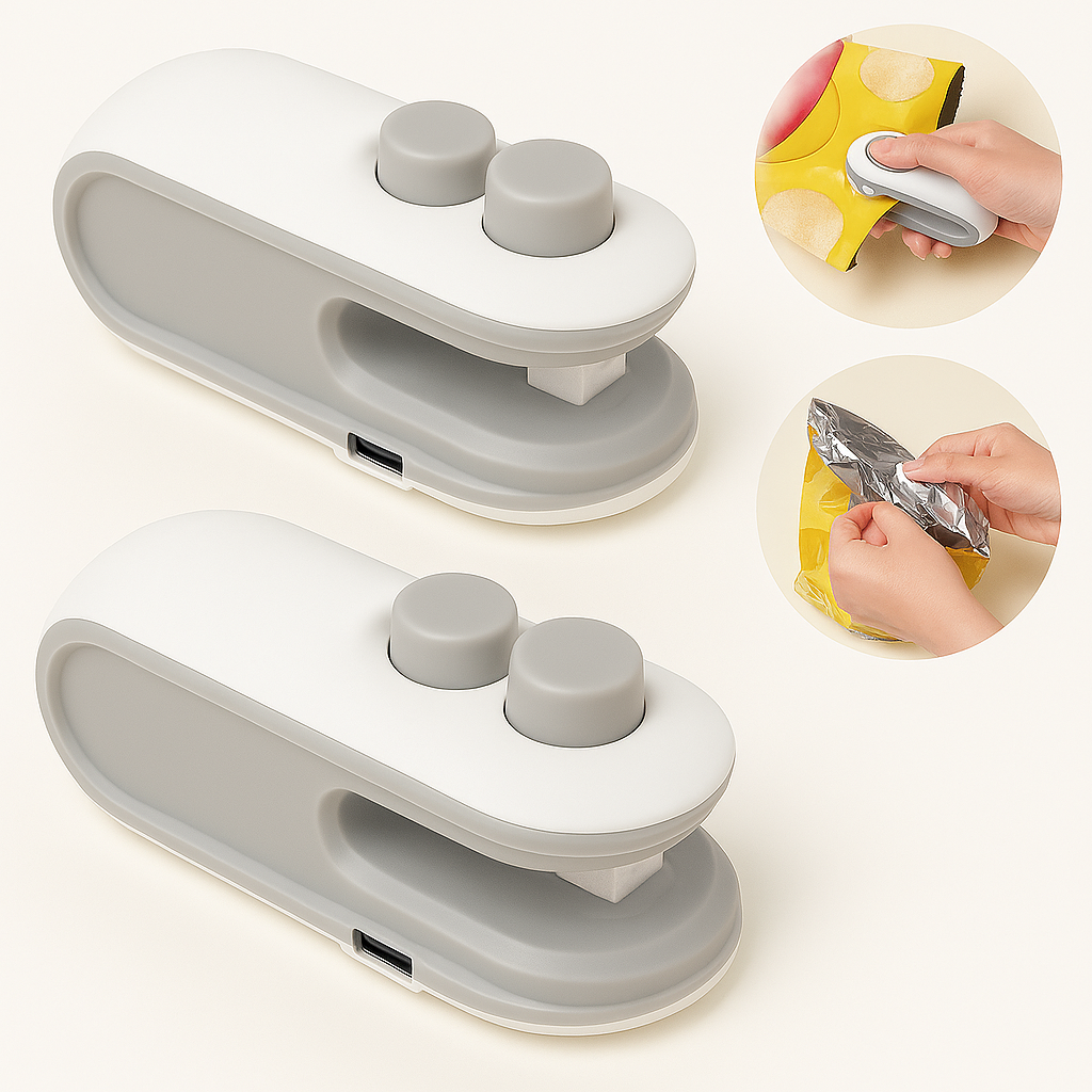 Mini Selladora Portátil con Cortador Integrado para Alimentos®