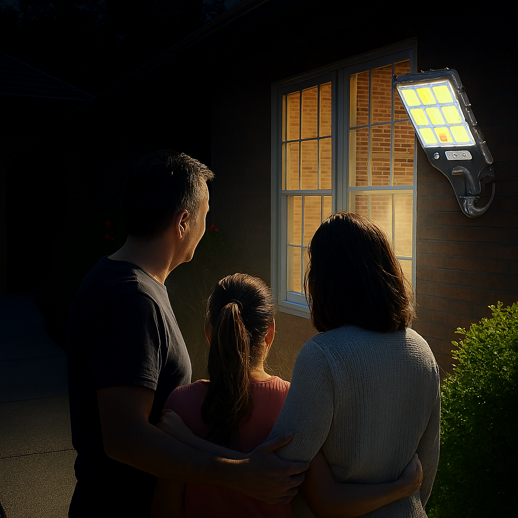 Lámpara solar LED con sensor de movimiento y control remoto®