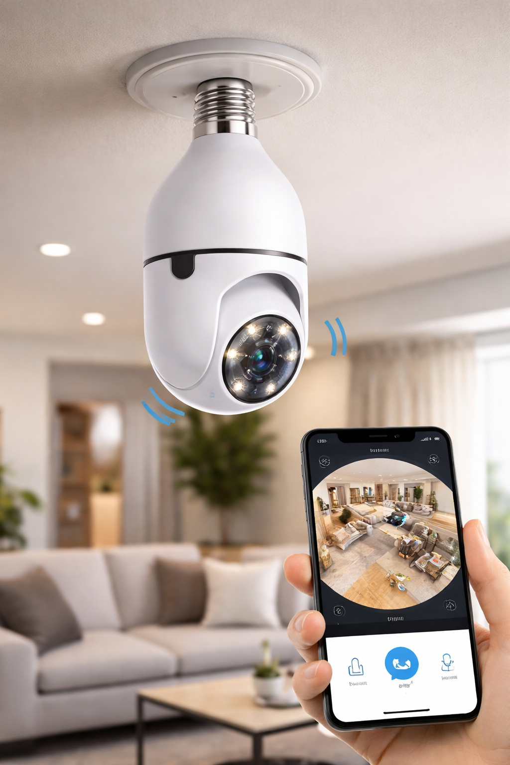 Cámara Bombillo 360° Inteligente WiFi ®