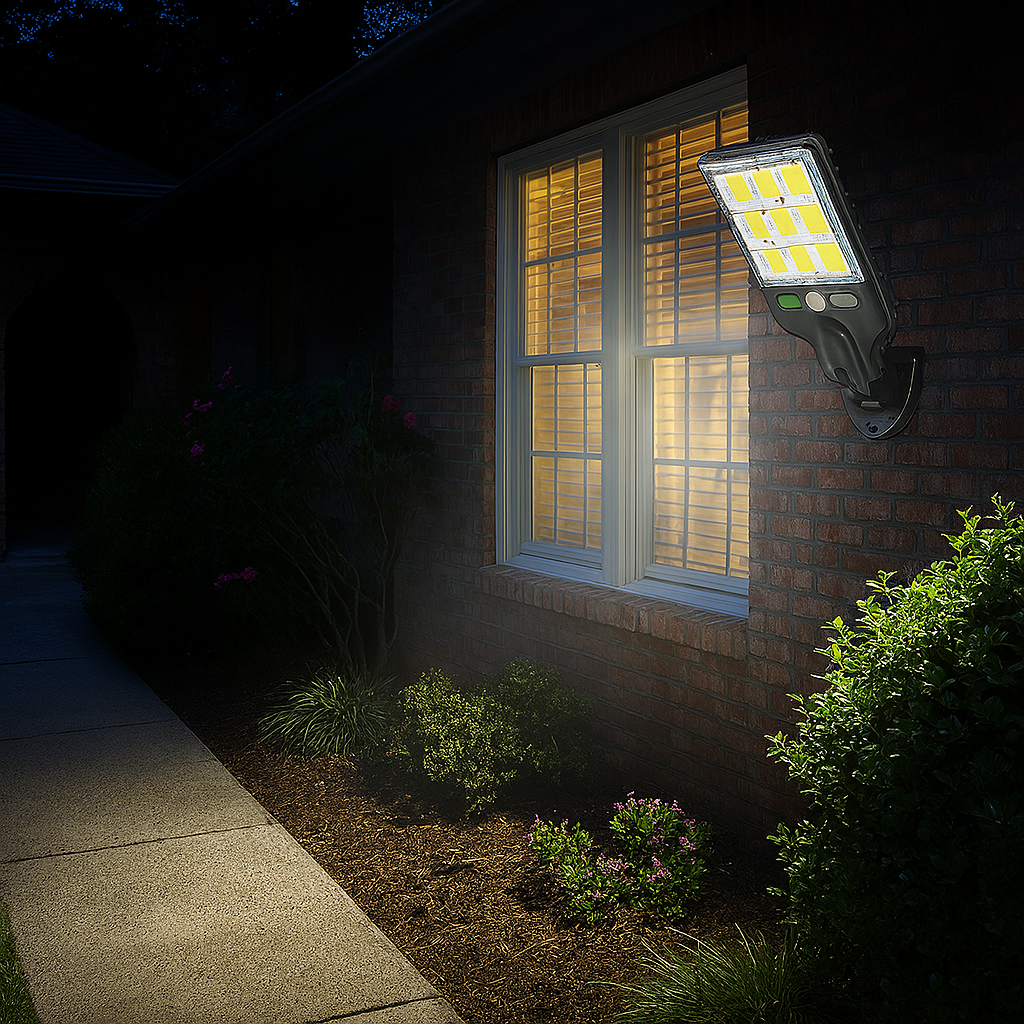 Lámpara solar LED con sensor de movimiento y control remoto®