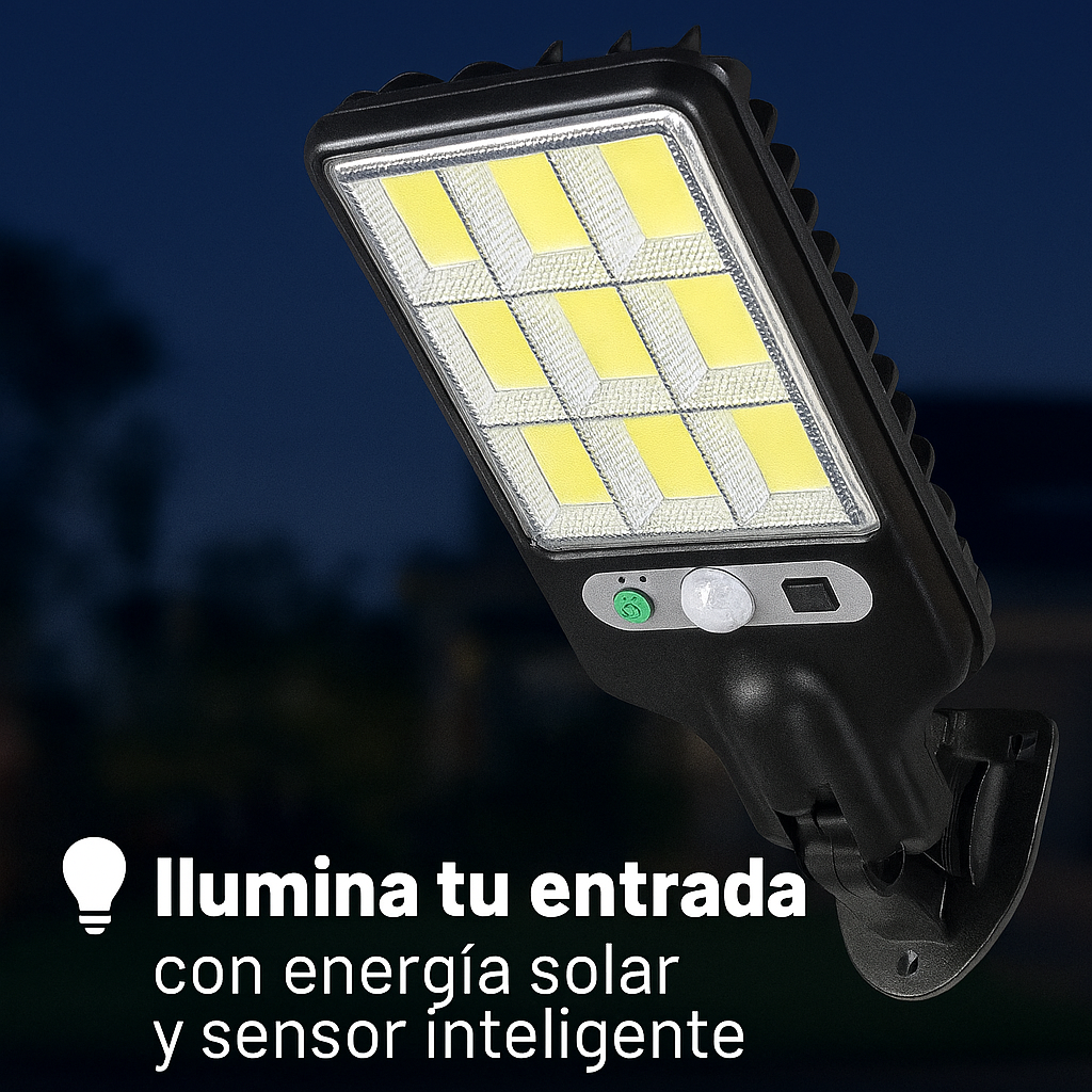 Lámpara solar LED con sensor de movimiento y control remoto®